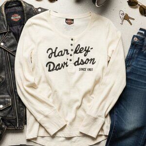 Harley-Davidson Genuine Motorclothes Henley Top | Cream | Small